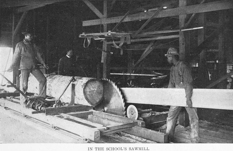 In the school's sawmill