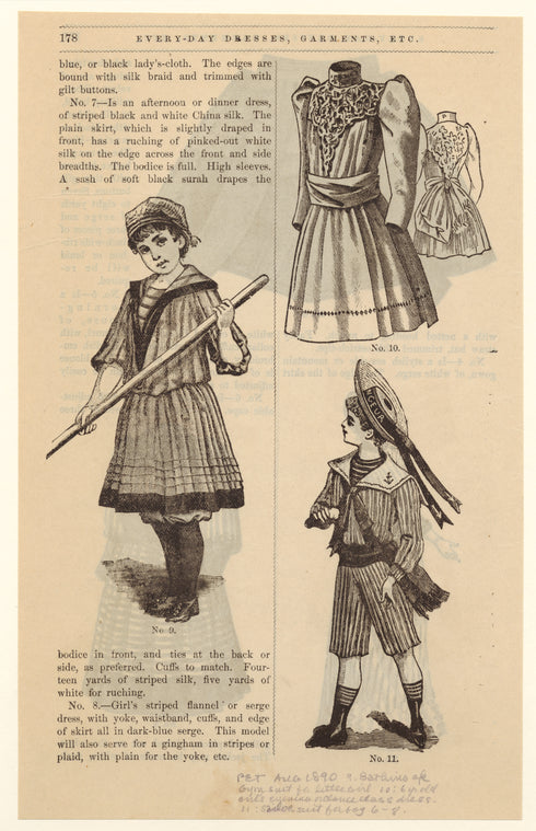 Every-day dresses, garments, etc