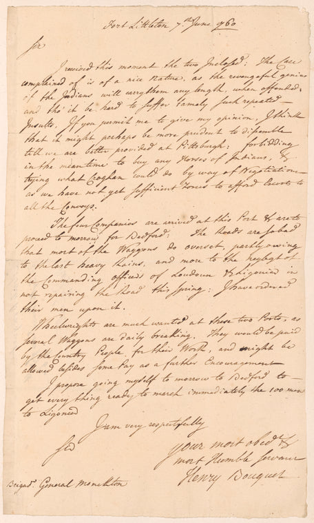 Henry Bouquet to General Monckton