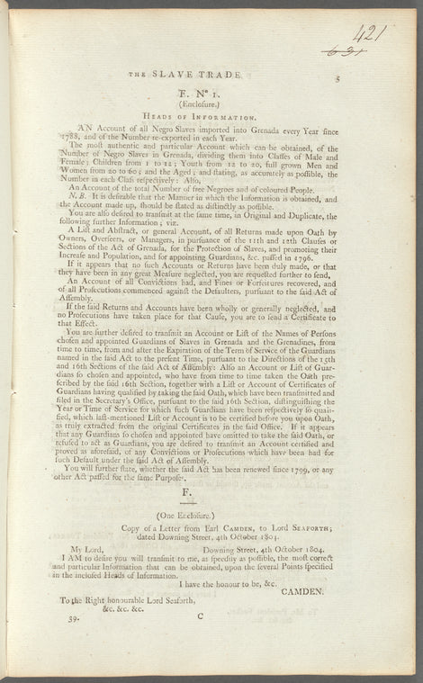 Papers presented to the House of Commons, respecting the slave trade