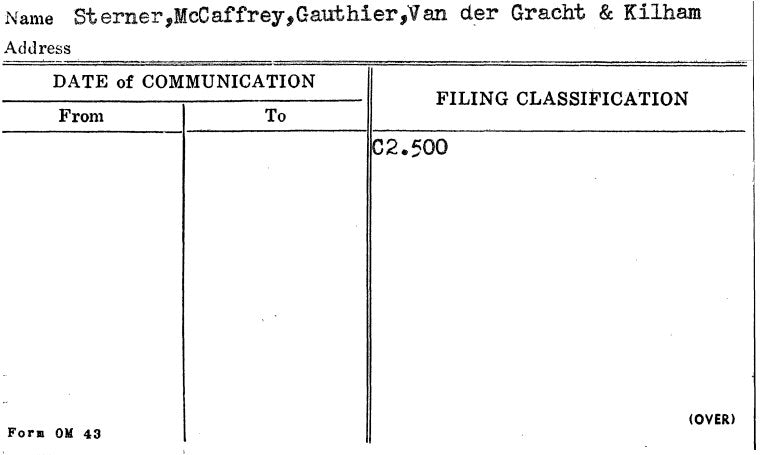 Sterner, McCaffrey, Gauthier, Van der Gracht & Kilham