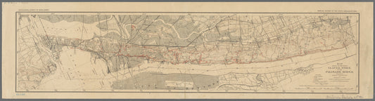 Map showing the direction of glacial striae on the Palisade Ridge