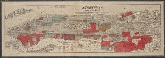 Map of the borough of Manhattan and part of the Bronx showing location and extent of racial colonies