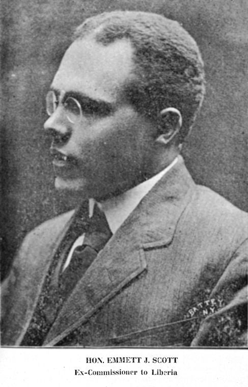 Hon. Emmet J. Scott, Ex-Commissioner to Liberia.
