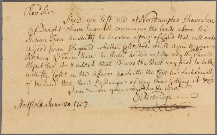 Letter to Rev. Stephen Williams, Longmeadow [Mass.]