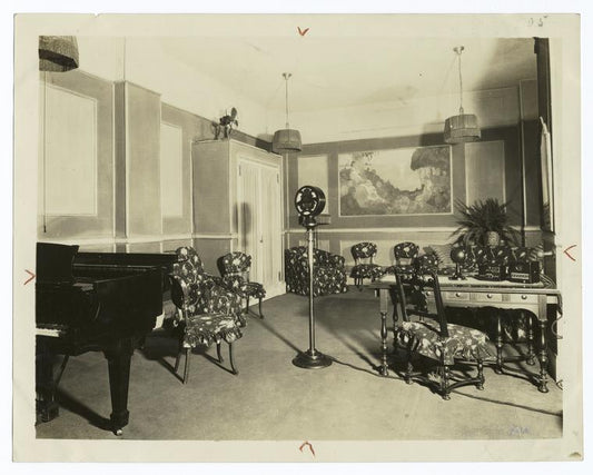 Interior of Broadcasting Studio of Station WJZ.