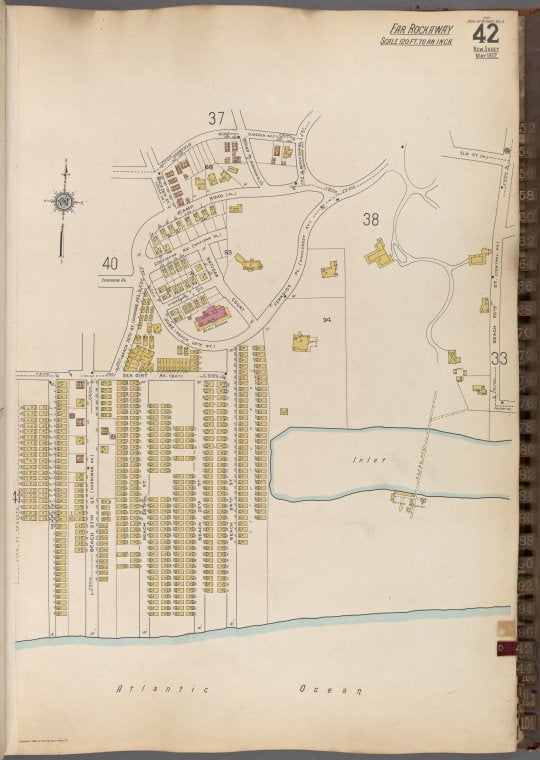 Queens V. 8, Plate No. 42 [Map bounded by Deerfield Rd., Beach 20th St., Atlantic Ocean]