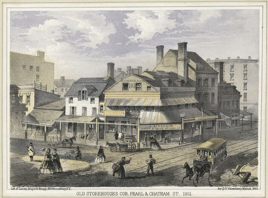 Old storehouses cor. Pearl & Chatham St. 1861