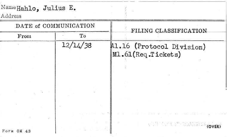 Hahlo, Julius E.