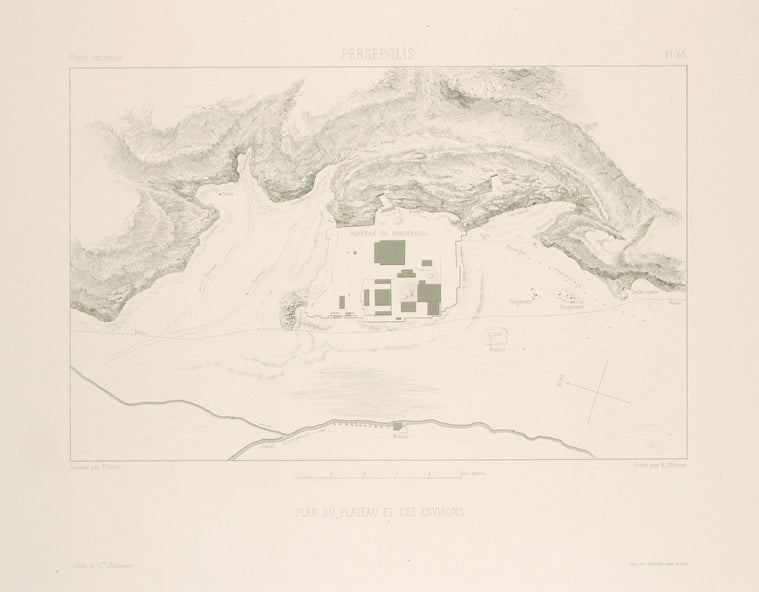 Persépolis. Plan du plateau et des environs.