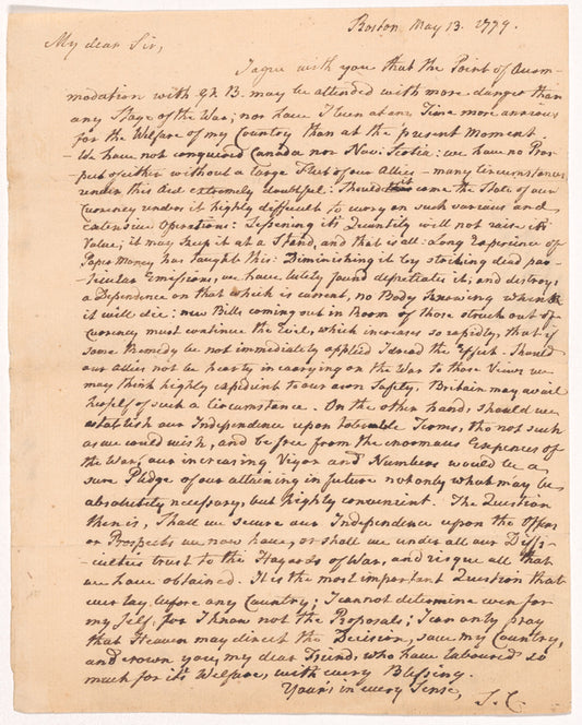 Letter from Samuel Cooper