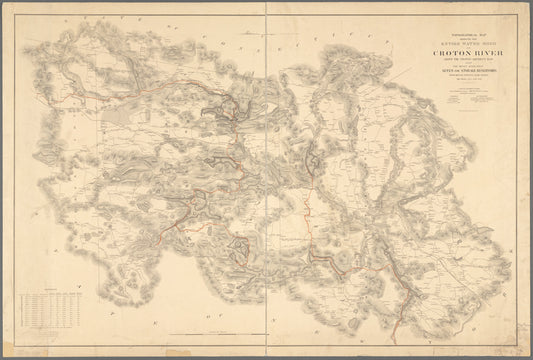 Topographical map showing the entire water shed of Croton River above the Croton Aqueduct Dam: also the most available sites for storage reservoirs : from minute surveys made during the years 1857 and 1858