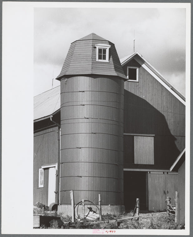 Barn and silo on U.S. Grant Hallett's new farm, Tompkins County, New York