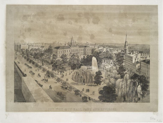 New York City Hall, park and environs.