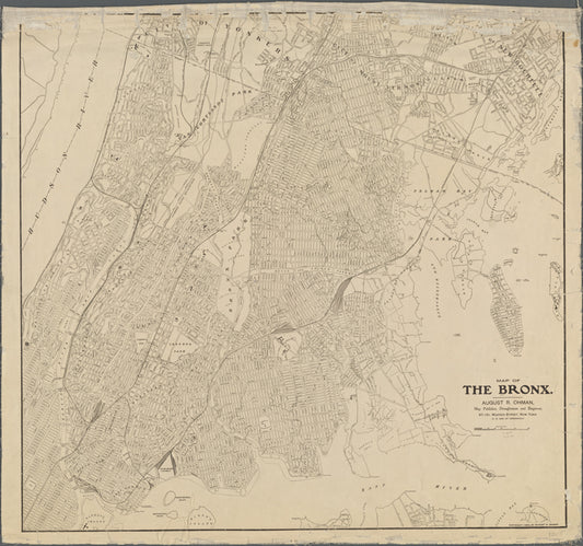 Map of the Bronx. [including part of Yonkers, Mount Vernon, and New Rochelle].