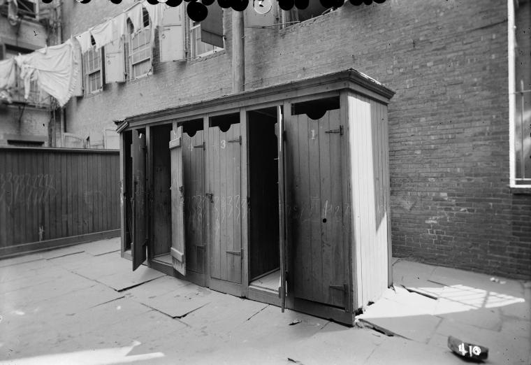 Row of outhouses