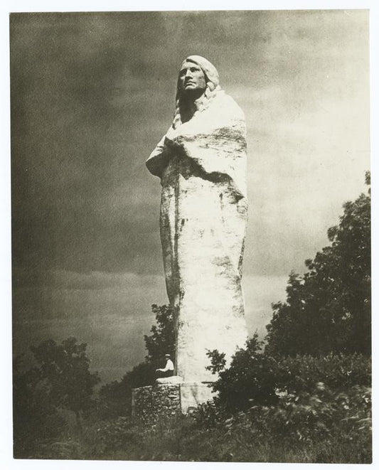 Heroic Indian memorial "Black Hawk" by Lorado Taft, erected on a promontory overlooking the Rock River, at Oregon, Ill.