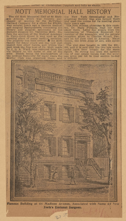 Famous building at 64 Madison Avenue, associated with Name of New York's Eminent Surgeo