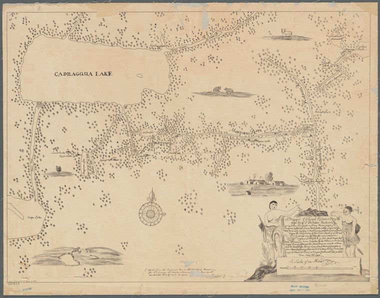 A mappe of Colonel Römers voyage to ye 5 Indian Nations: going from New Yorck to Albany, thence west