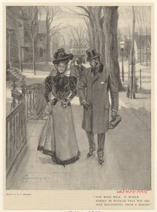 "You walk well.  It would hardly be noticed that you are just recovering from a wound"