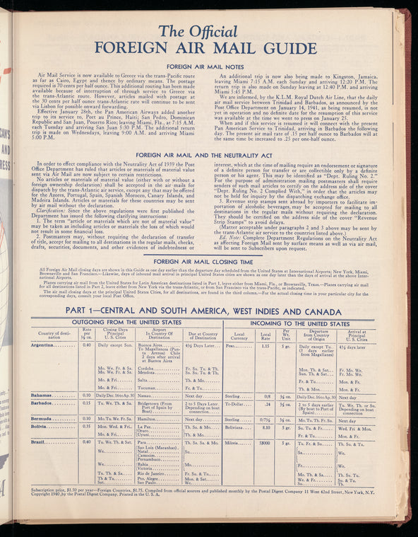 The Official foreign air mail guide