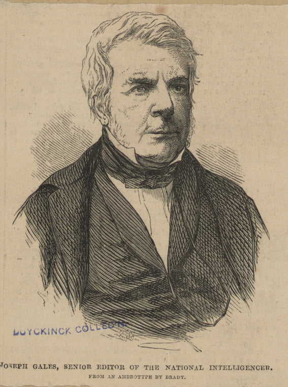Joseph Gales, senior editor of the National intelligencer. From an ambrotype by Brady.