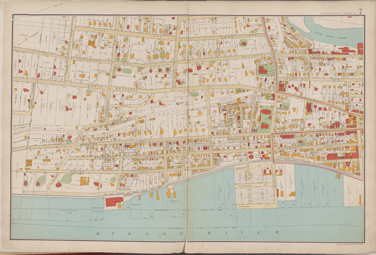 Westchester, Double Page Plate No. 7 [Map bounded by Wells Ave., Hudson River, Hudson Terrace]