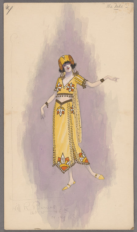 Woman's costume: Long yellow skirt