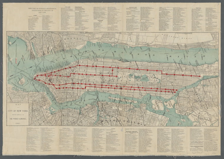 Map of the City of New York, prepared especially for the World Almanac, 1891