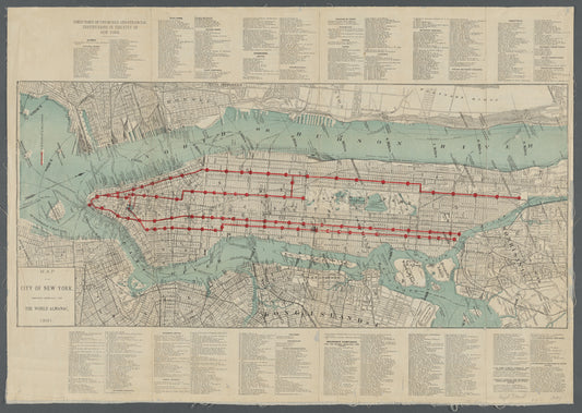 Map of the City of New York, prepared especially for the World Almanac, 1891