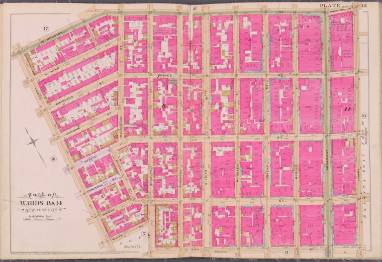 Plate 15 [Map bounded by W. Houston St., Crosby St., Grand St., Varick St.]