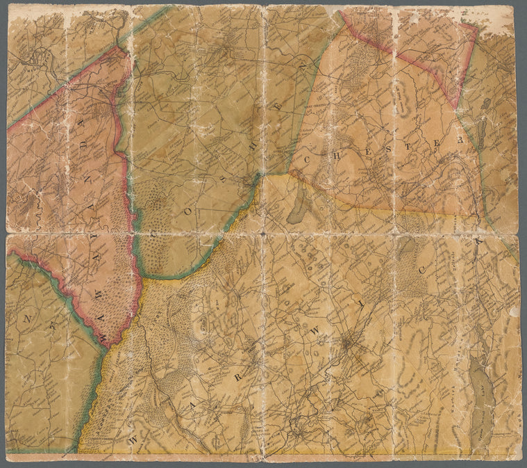 Map of part of Orange County, New York: showing roads, railroads, property ownership, and the town of Middletown, Goshen, Chester, and Warwick to Greenwood Lake