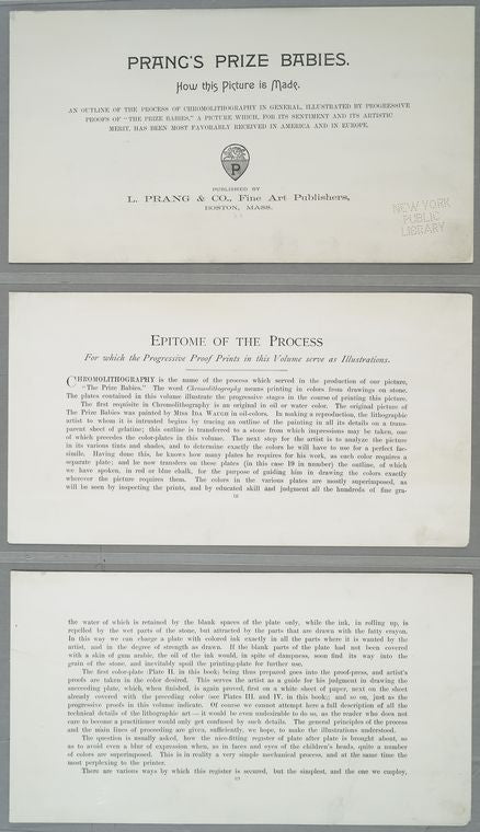 Prang's prize babies: title page; pages 5 and 7.