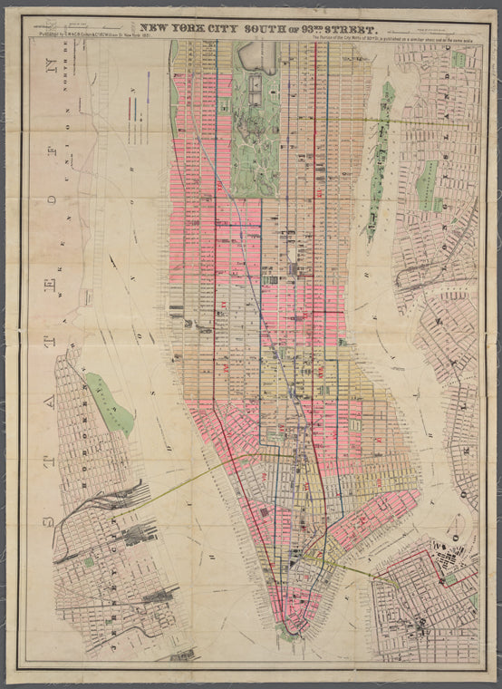 Colton's new map of the city & county of New York  : including the extension north of the Harlem River
