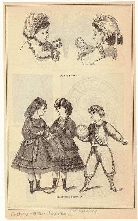 Infant's caps ; Children's fashions