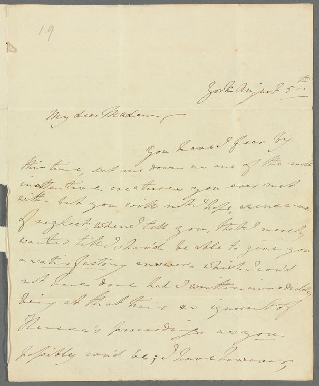 Adelaide De Camp to Anna Maria, autograph letter signed