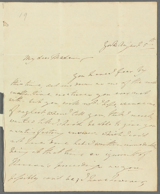 Adelaide De Camp to Anna Maria, autograph letter signed