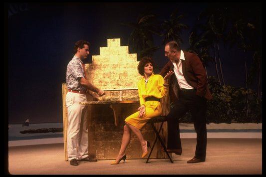 Actors (L-R) David Groh, Priscilla Lopez & Philip Bosco in a scene fr. the Off-Broadway play "Be Happy For Me." (New York)