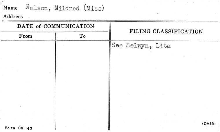 Nelson, Mildred (Miss)