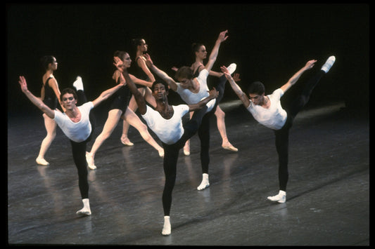 New York City Ballet production of "Agon" group with Victor Castelli, Mel Tomlinson and Jean-Pierre Frohlich, choreography by George Balanchine (New York)