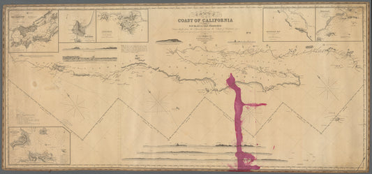 Chart of the coast of California from San Blas to San Francisco: drawn chiefly from the Spanish surveys, the charts of Vancouver &c., the whole much improved by recent observations made by English & French naval officers