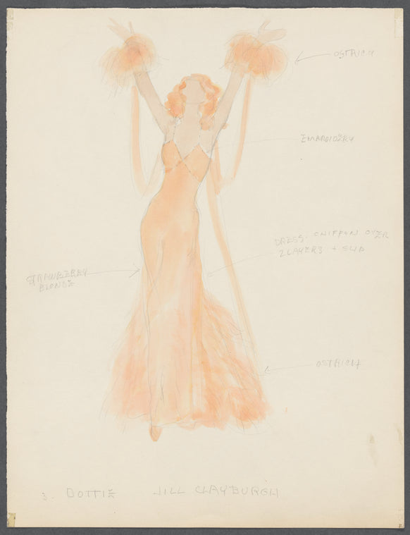 Jumpers: Costume sketch for Dottie (Jill Clayburgh)
