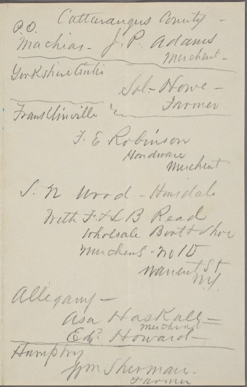 Tilden, Samuel J. - unidentified drafts