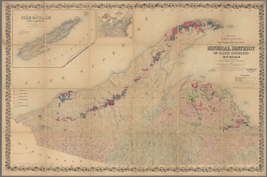Geological and topographical map of the mineral district of Lake Superior, Michigan