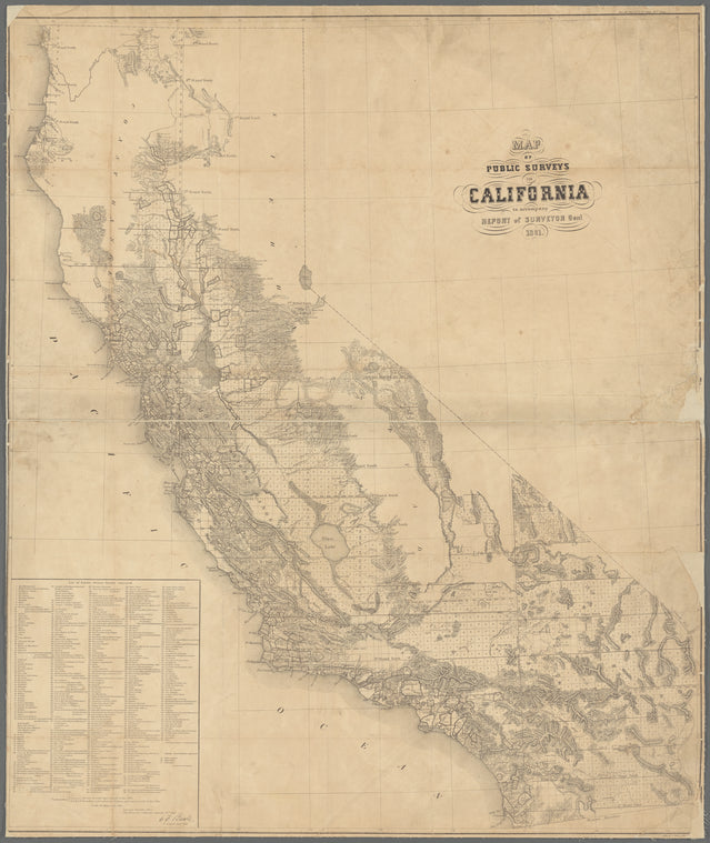 Map of public surveys in California : to accompany report of Surveyor Genl., 1861