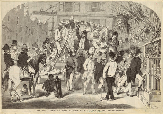 Slave sale, Charleston, South Carolina : From a sketch by Eyre Crowe