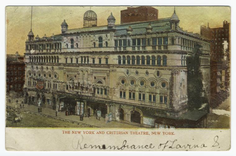 The New York and Criterian [sic] Theatre, New York