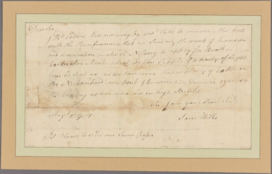Letter to Col. [Waightstill] Avery