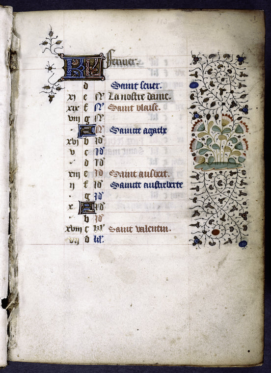 Opening page of calendar