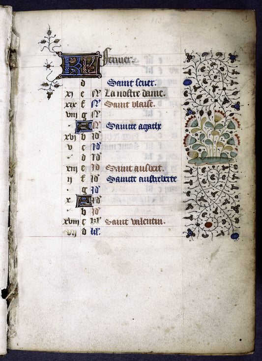 Opening page of calendar